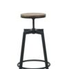Black Swivel Barstool - Natural Wood Seat