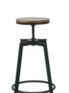 Black Swivel Barstool - Natural Wood Seat
