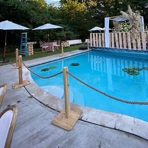 Rustic Stanchion and Rope