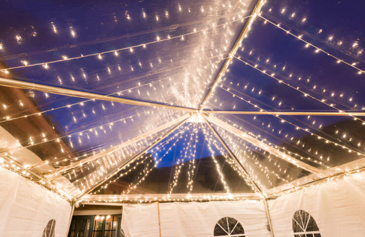 clear top tent rentals with lighting for stunning ambiance