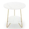 Marble Accent End Table - White
