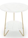 Marble Accent End Table - White