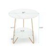 Marble Accent End Table - White