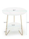 Marble Accent End Table - White