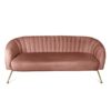 Wavy Velvet Sofa – Blush