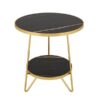Marble Accent End Table - Black