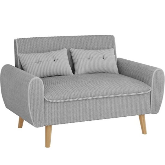 Gray Corduroy Double Seater